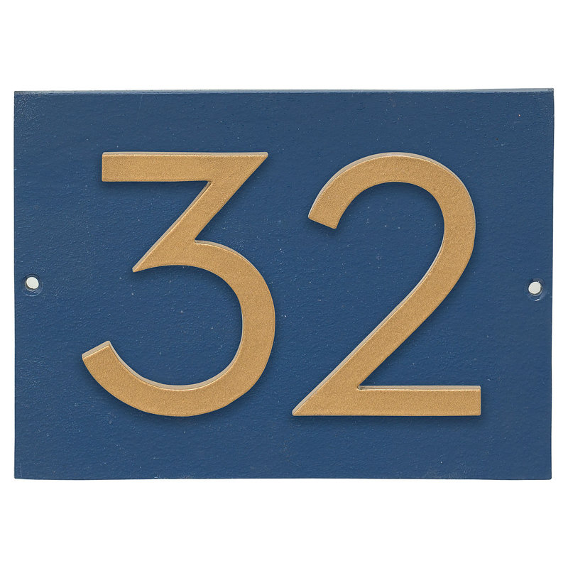 Rectangle Wall Plaque, Sea Blue/Gold, Yes