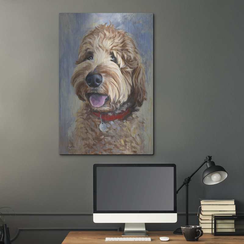 Art mural en métal Red Barrel Studio «Dogs Goldendoodle» par Lindsay Kivi, H 36 po x l 24 po