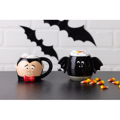 Ensemble de 2 tasses à café d'Halloween en céramique noires 15 oz