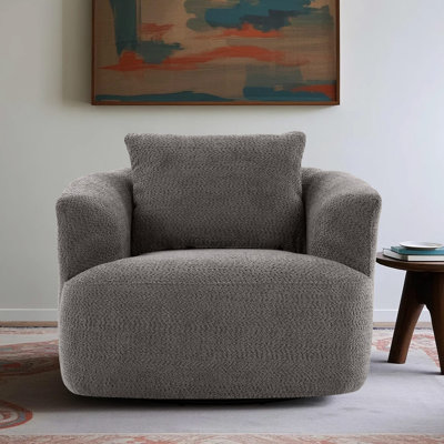 Fauteuil d'appoint moderne pivotant à 360 ° avec oreiller