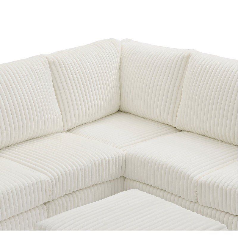 Canapé modulaire (repose-pieds non inclus), blanc
