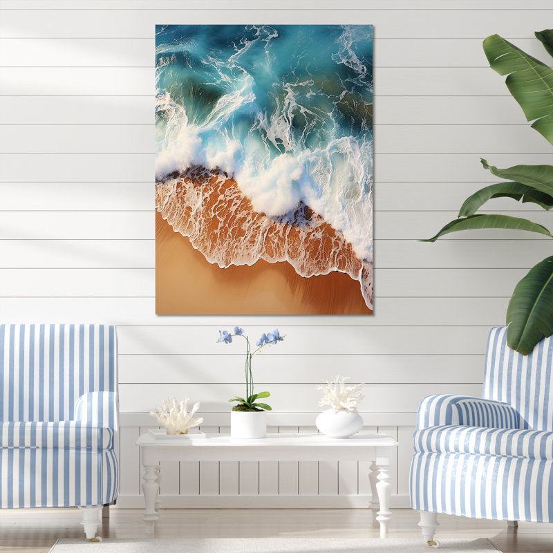Vue tropicale de plage tropicale II - plage, art mural, Toile tendue, H 40 po x l 30 po x P 1,5 po