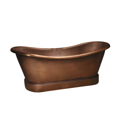 71.62'' x 32'' Freestanding Soaking Copper Bathtub