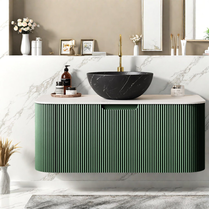 Meuble-lavabo moderne (avec meuble-lavabo et lavabo) avec rangement