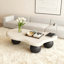 Table basse de 40 pouces en forme de nuage avec 3 pieds sphériques pour le salon, noir-1391243302-1391243307