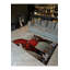 Tapis décoratif rouge à motif de cheval noble abstrait rouge lavable à la machine-316775836
