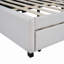 Full size upholstered daybed with 2 storage drawers sofa bed frame no box spring needed, linen fabric-1647865270