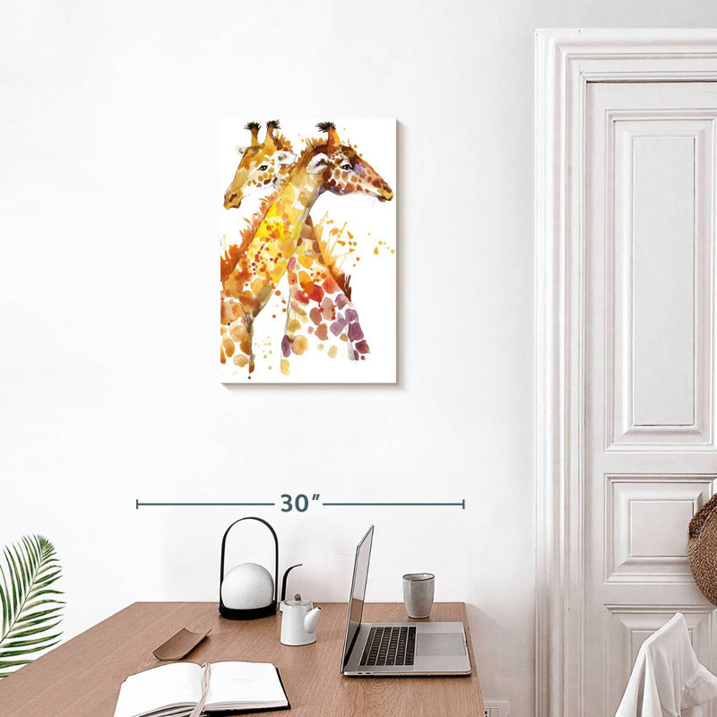 Brampt Two Hugging Giraffes, 24" H x 16" W