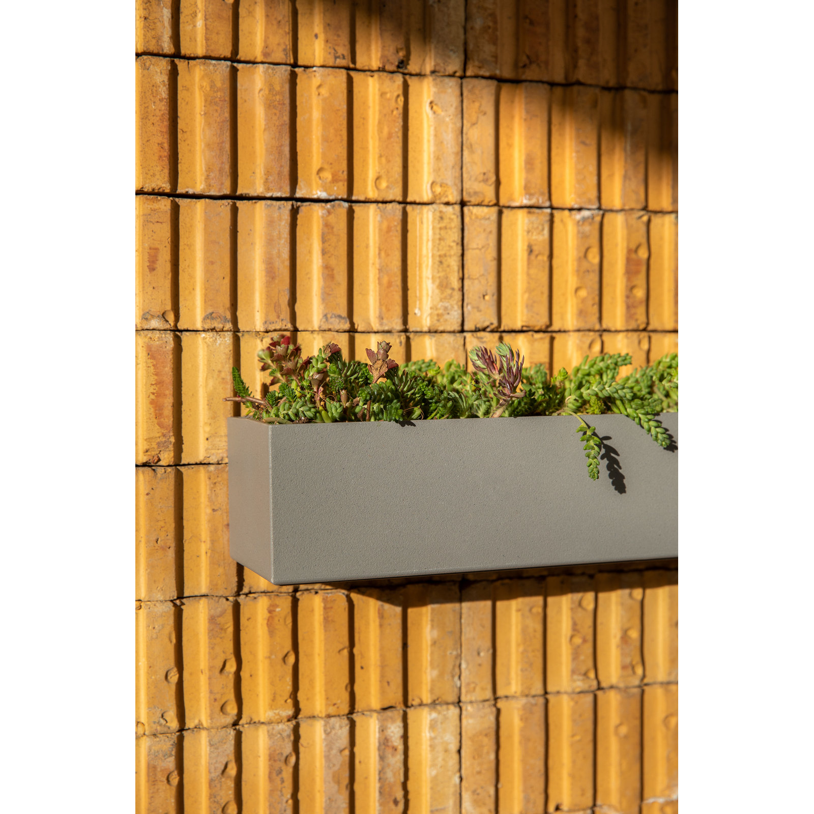 Geo Series Plastic Trough Hanging Planter, 1, Gray, 3'' H x  32'' W x 3.5'' D
