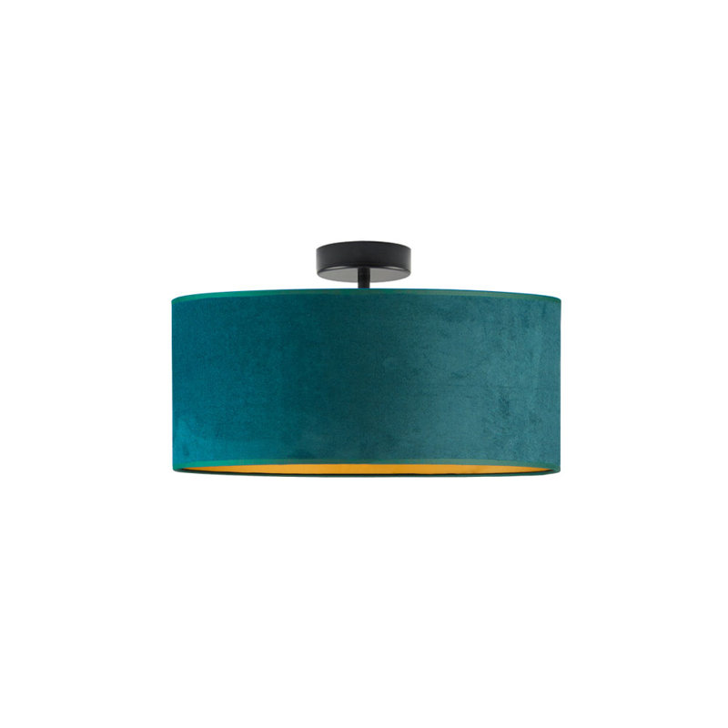 Alyssha Semi Flush Mount, Green/Gold, Black