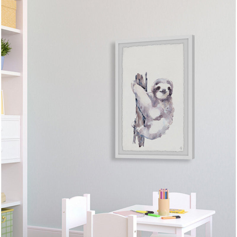 «Elamin Happy Sloth», reproduction encadrée, H 12 po x l 8 po x P 1,5 po