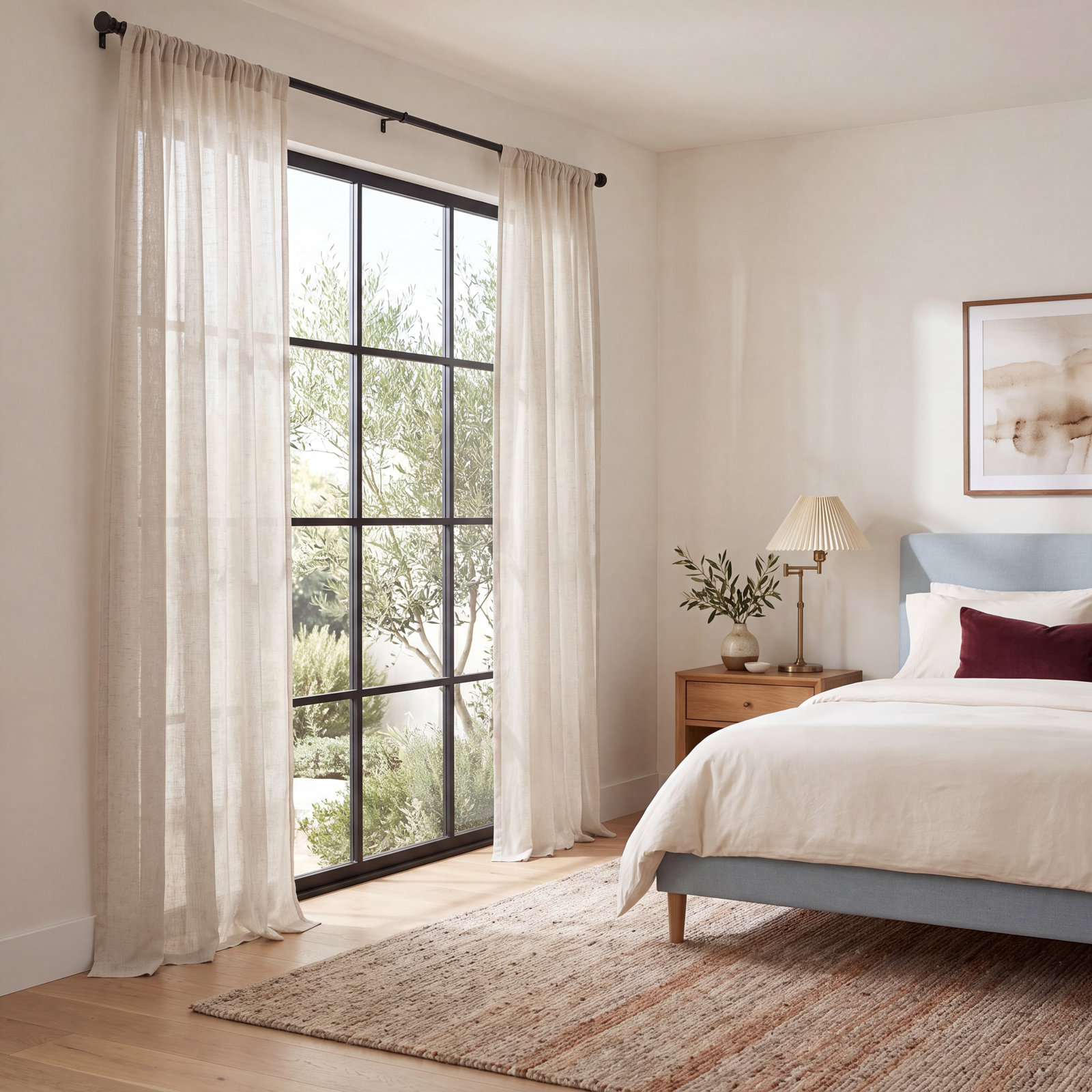 Sheer Single Curtain Panel, 52" W x 84" L, Ecru