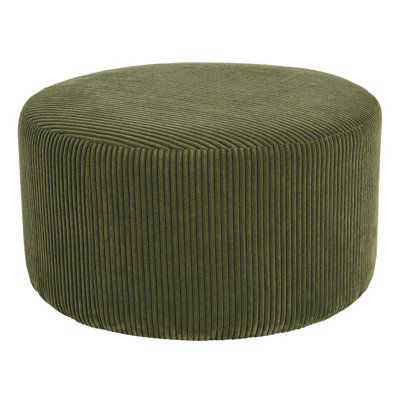 Olive Corduroy Round , Smooth Upholstery And Dense Foam Padding, 30.50 Wide, Ideal For Living Room Relaxation Modern Stylish, Wood Construction, Home Decor