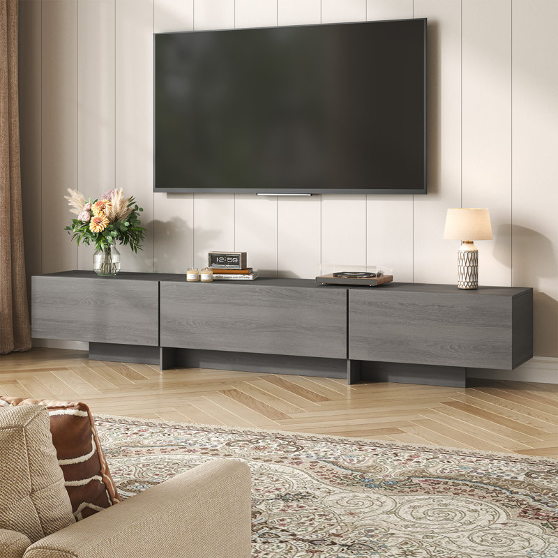 Meuble télé moderne pour téléviseur de 75 po ou moins avec armoire de rangement