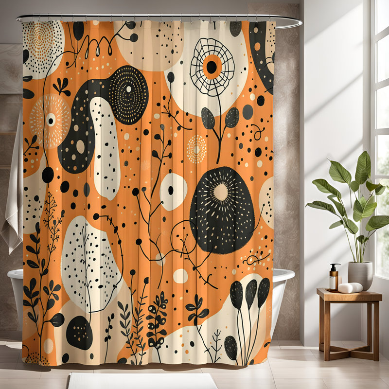 Rideau de douche avec tapis de bain, H 72 po x l 70 po