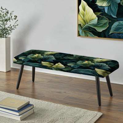 Banc noir rembourré Ethereal Tropical Camouflage