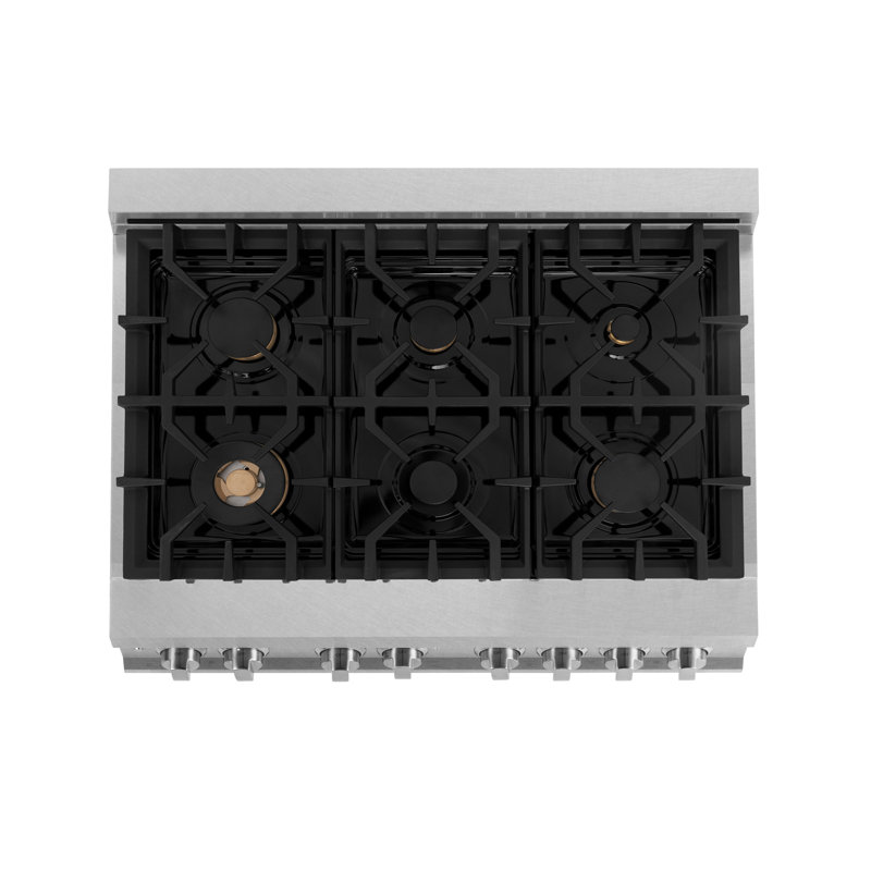 ZLINE Autograph 36" Legacy Dual Fuel Range in DuraSnow® w/ Black & Bronze Accents