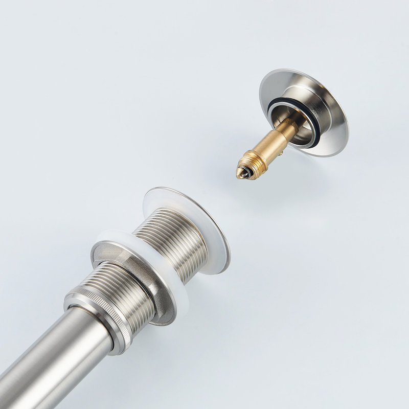 Standard Pop-Up Bathroom Sink Drain Without Overflow, Brushed Nickel