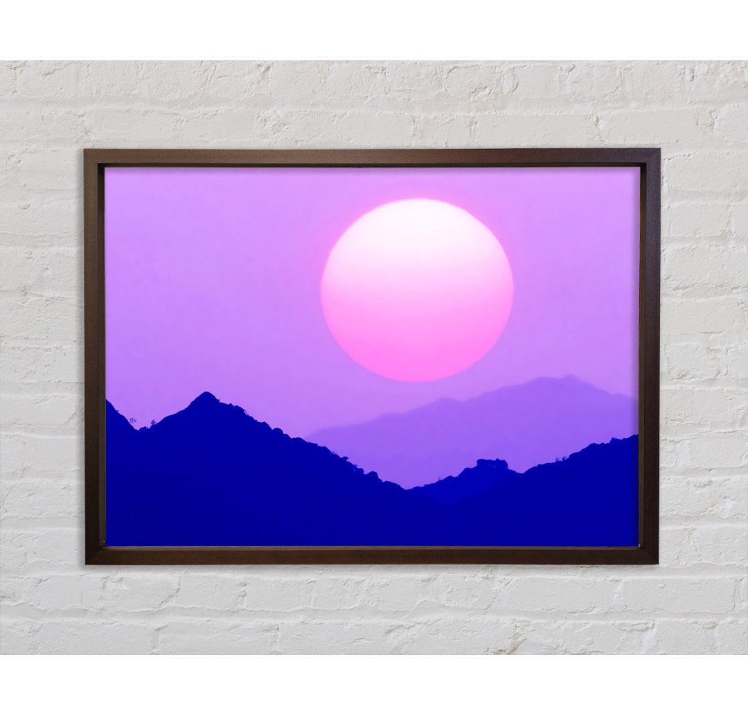 Huge Sun Over The Mountain Tops Purple - Einzelbildrahmen Kunstdrucke auf Leinwand