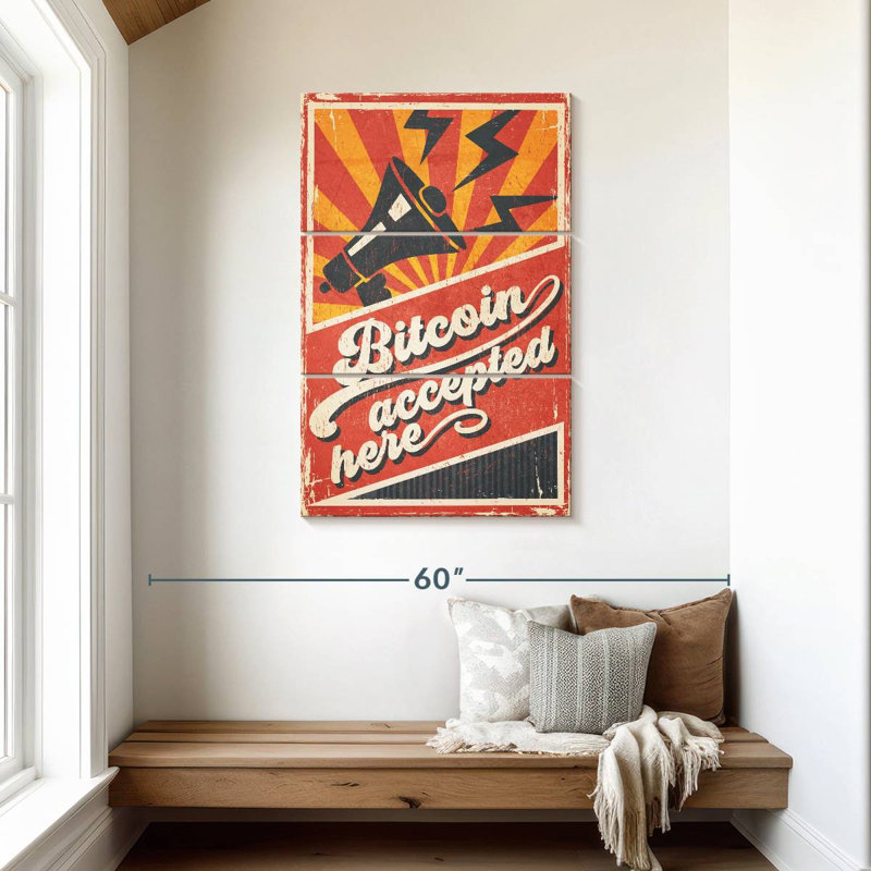 Tergel Bitcoin Accepted Here, 45" H x 28" W