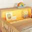 Lit mezzanine simple naturel avec éclairage à DEL, escaliers et options de rangement pour DEL, adéquat --1829802492