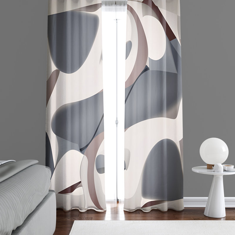 Paire de rideaux semi-transparents en polyester Mehtap, L 20 po x L 82 po
