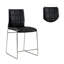Ensemble de 2 chaises de comptoir en similicuir rembourrées noires-2055005213