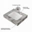 Comptoir en pierre frittée gris clair de 61 cm (24 po) et lavabo encastré en céramique avec un trou pré-percé pour robinet standard-134796049