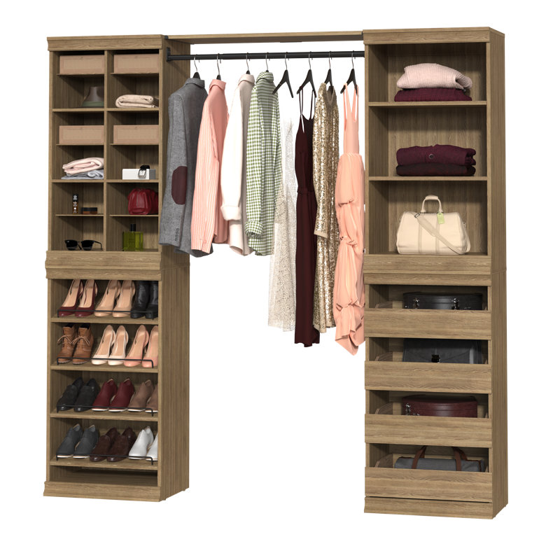 Rangement modulaire 36,02 po avec tablette et tringle à cintres, Sable