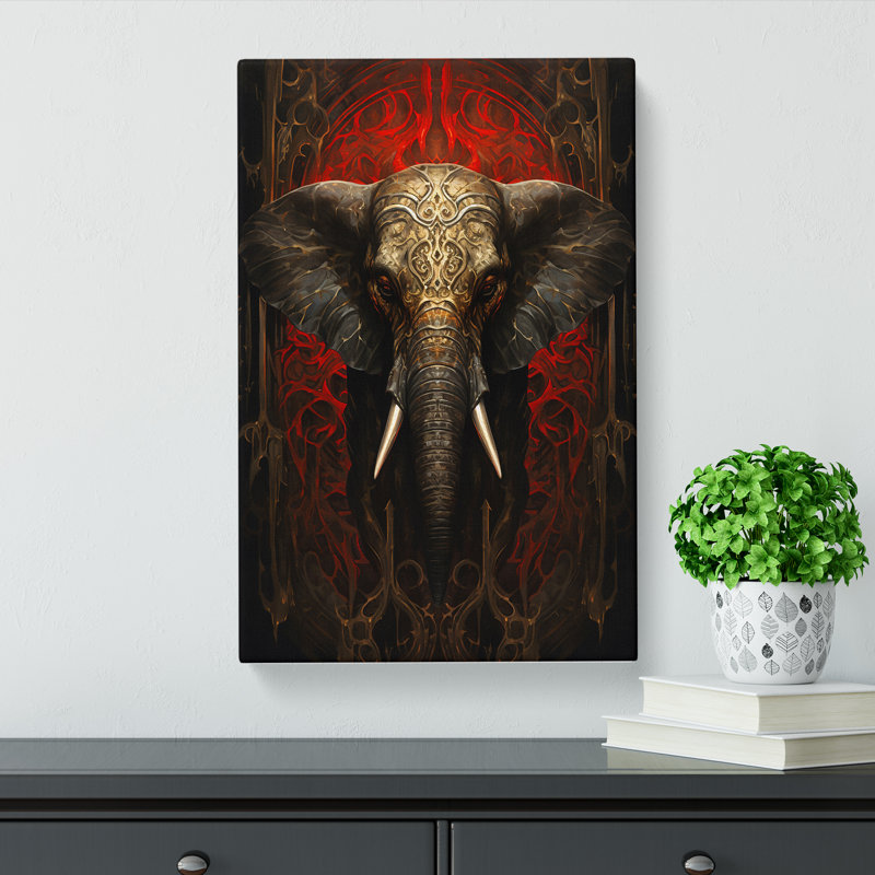 Elephant Gothic - Print on Canvas, 60cm H x 40cm W x 3cm D