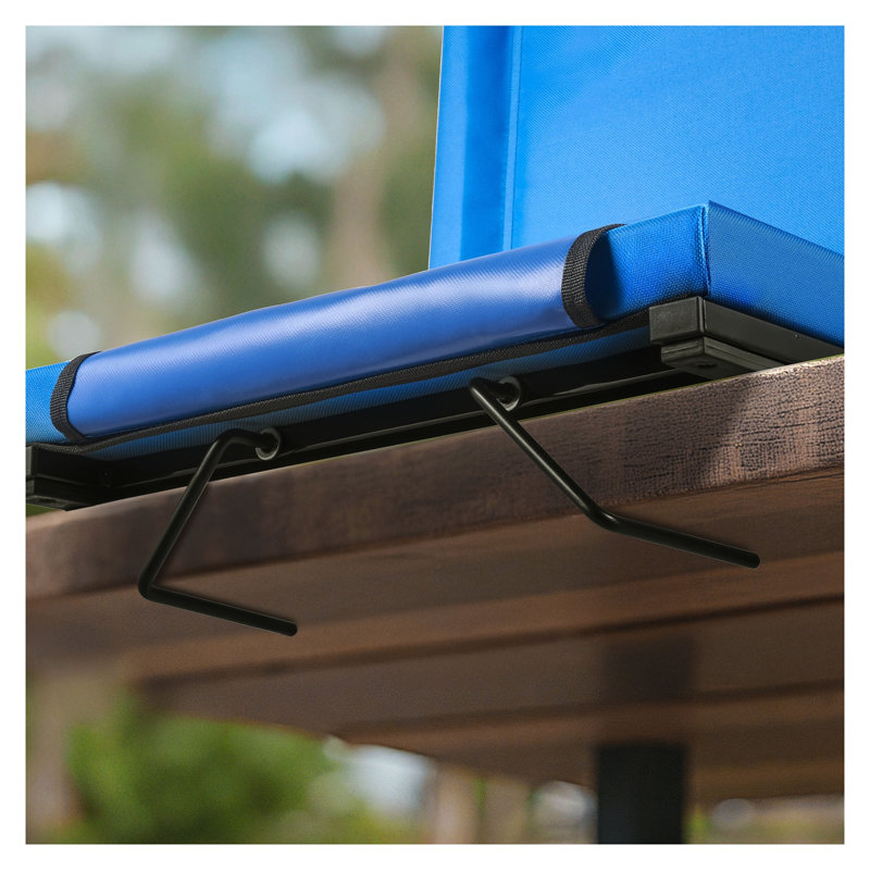 Siège de stade portable pliable avec dossier et coussin épais - Fauteuil de gradin bleu pour événements sportifs