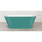 Painted Vetralla 58-3/4" X 29-2/8" Freestanding Soaking Bathtub In Volcanic Limestone With No Overflow Hole