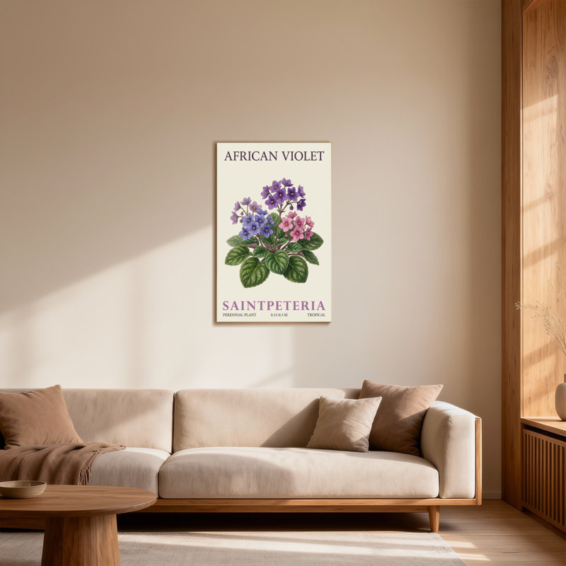 Plantes et fleurs - motif de plantes Saintpeteria, H 30 po x l 20 po