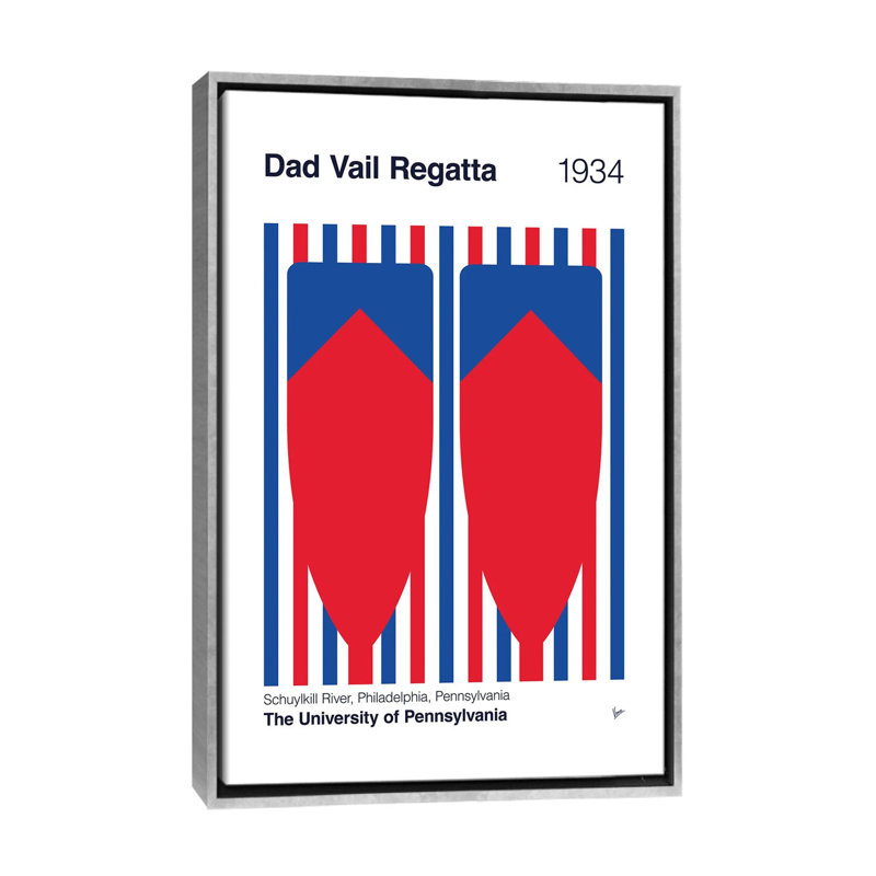 «1934 Dad Vail Regatta», reproduction d'art sur toile encadrée, H 48 po x l 32 po, Argent