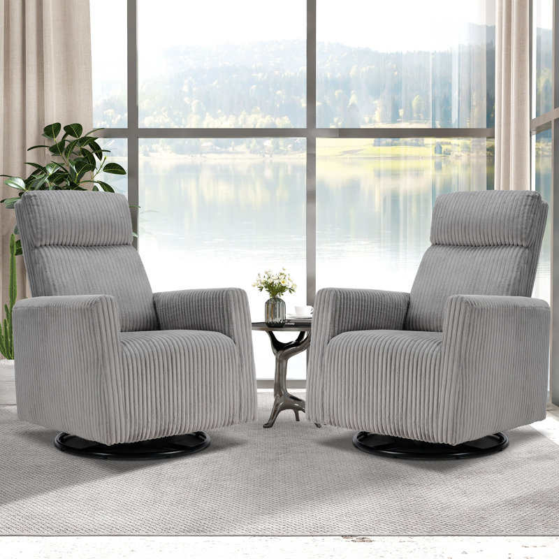 Fauteuil d'appoint rembourré de 26,77 po Mataya, Velours côtelé gris