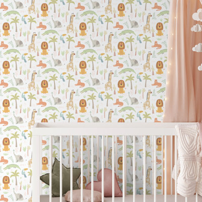 Hoopla Walls Safari Boogie Honey Mallow 10m Wallpaper