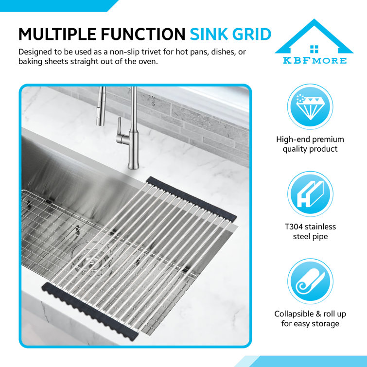 Premium Over Sink Roll Up Dish Drying Rack