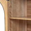Buffet arqué à 4 portes, tablettes réglables, look rétro, bois naturel, armoire essentielle vitrée pour la maison, armoire et étable