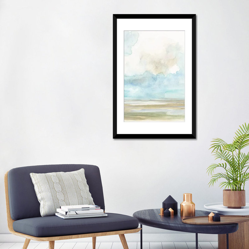 «Clouds Over The Marsh II» par Jennifer Goldberger, reproduction sur toile, H 24 po x l 16 po x P 1 po, Blanc
