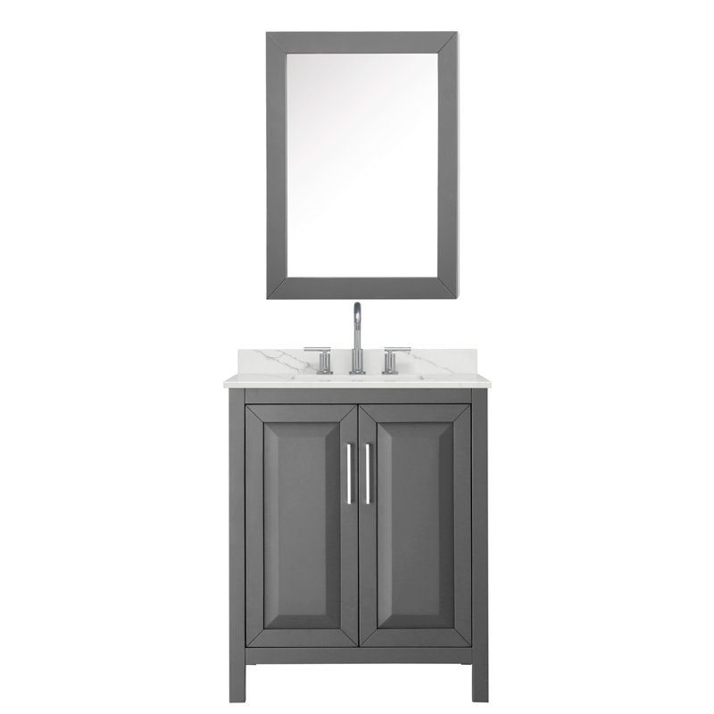 Daria 30'' W Vanity, Gray, Polished Chrome, Giotto Quartz