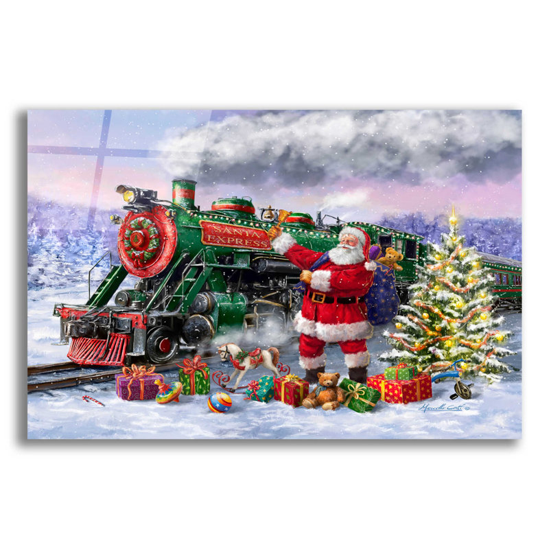 «Santas Express Train» par Ali Corti - impression sans cadre, H 16 po x l 24 po x P 0,2 po