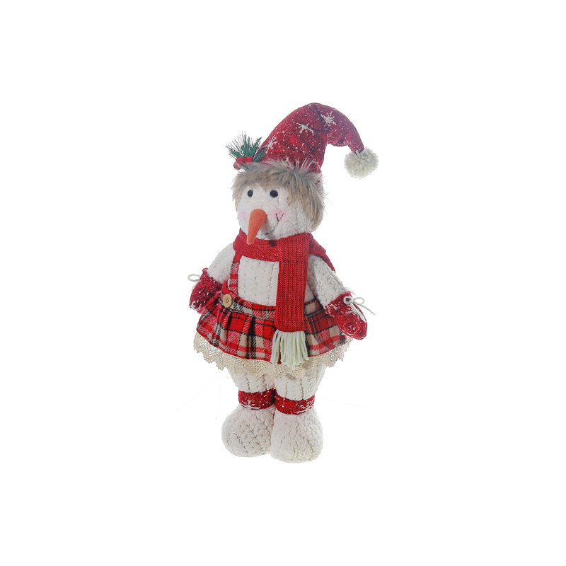 Bonhomme de neige avec jupe en peluche