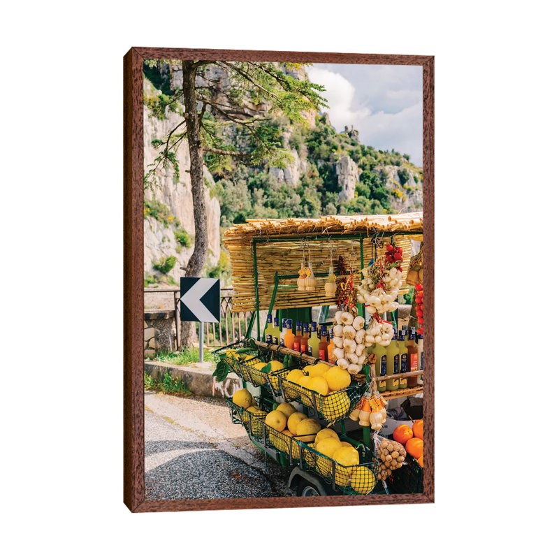 Amalfi Coast Drive XV by Bethany Young - Print on Canvas, 101.6cm H x 66.04cm W x 3.81cm D, Classic Brown Wood Framed