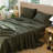 MooMee Flat Sheet 100% Washed Cotton Linen Like Textured Breathable Lightweight-107894594-107894589