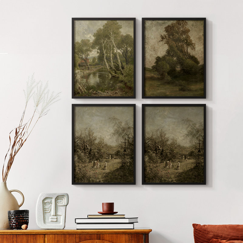 «Vintage Landscape», ensemble de 4 encadrés, H 10 po x l 32 po