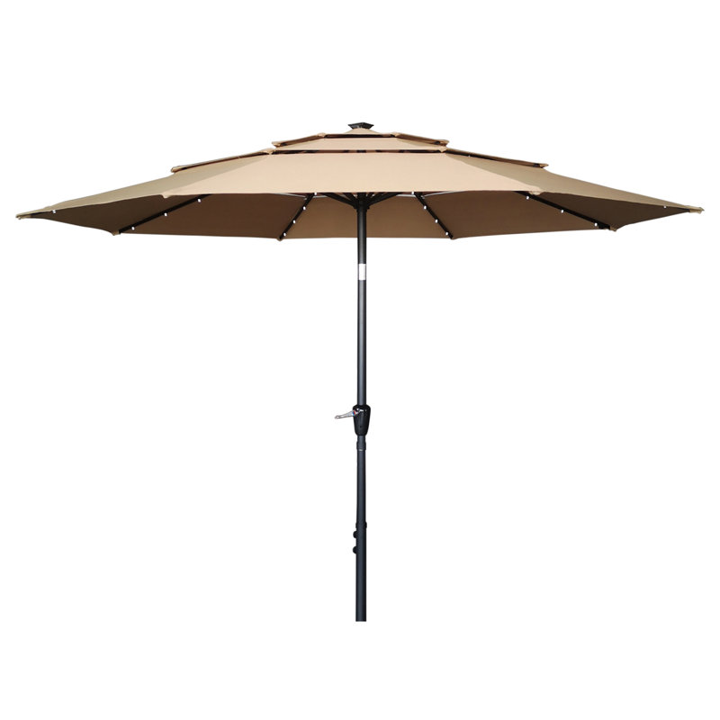 Parasol de marché éclairé 10 pi 63 po Bolte, Brun clair