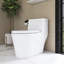 Toilette allongée 12 po à pièce unique avec chasse d'eau 1,28 GPF et siège blanc inclus