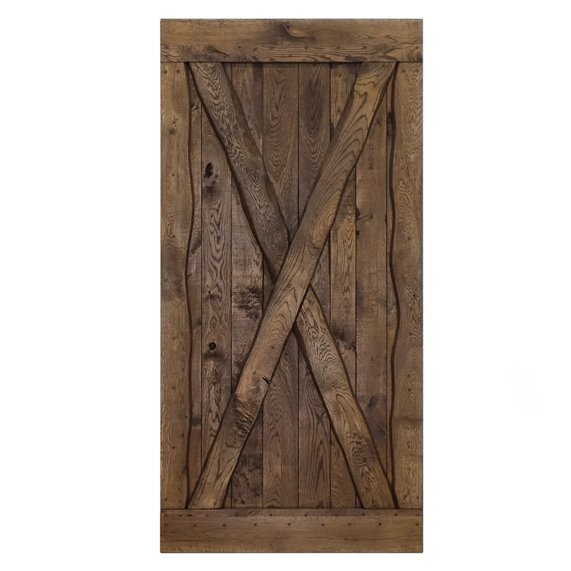 Lauryn Solid Oak Barn Door Prefinished, 100cm H x 210cm W x 4cm D, Brown