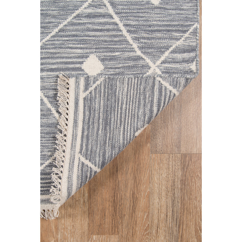 Thompson Wool Geometric Area Rug in Gray, Rectangle 7'6" x 9'6"