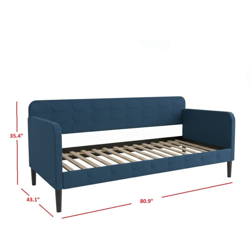 Granli Upholstered Velvet Daybed, Navy